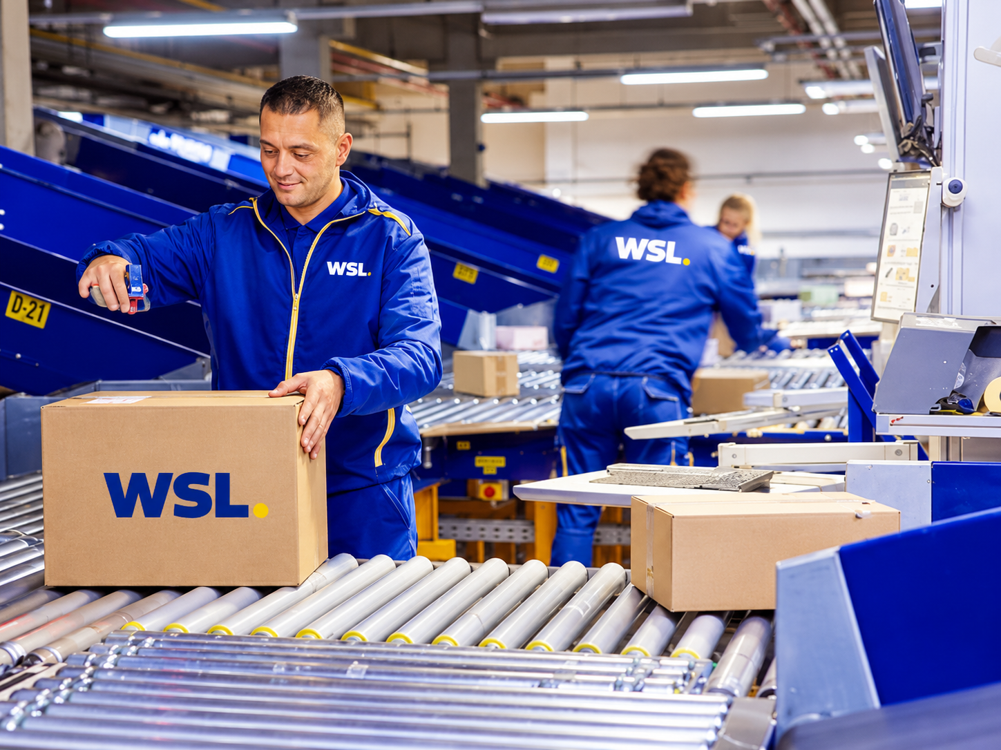 Preparación de paquetes en el centro logístico WSL